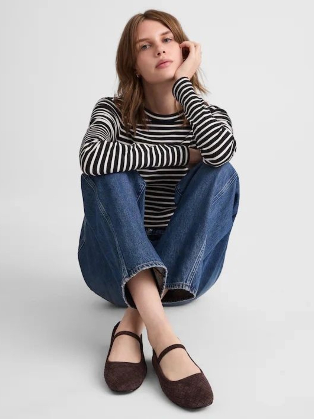 New! Madewell The Greta Ballet Flat in Woven Suede Dark Roast 9.5 - Picture 3 of 16